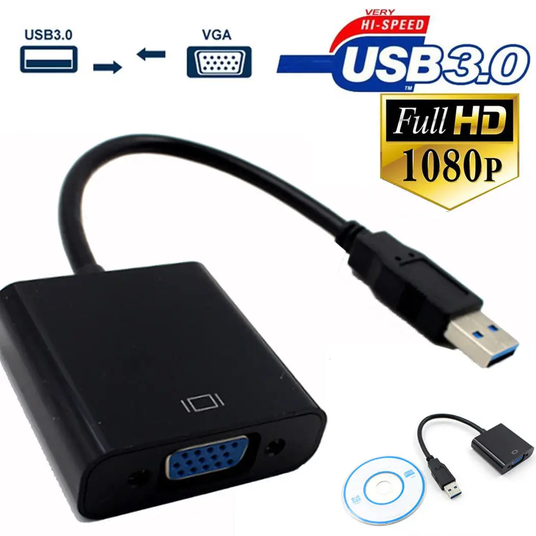 USB 3 0 к VGA Мульти дисплей адаптер конвертер Внешний видеокарта для ноутбука DVD