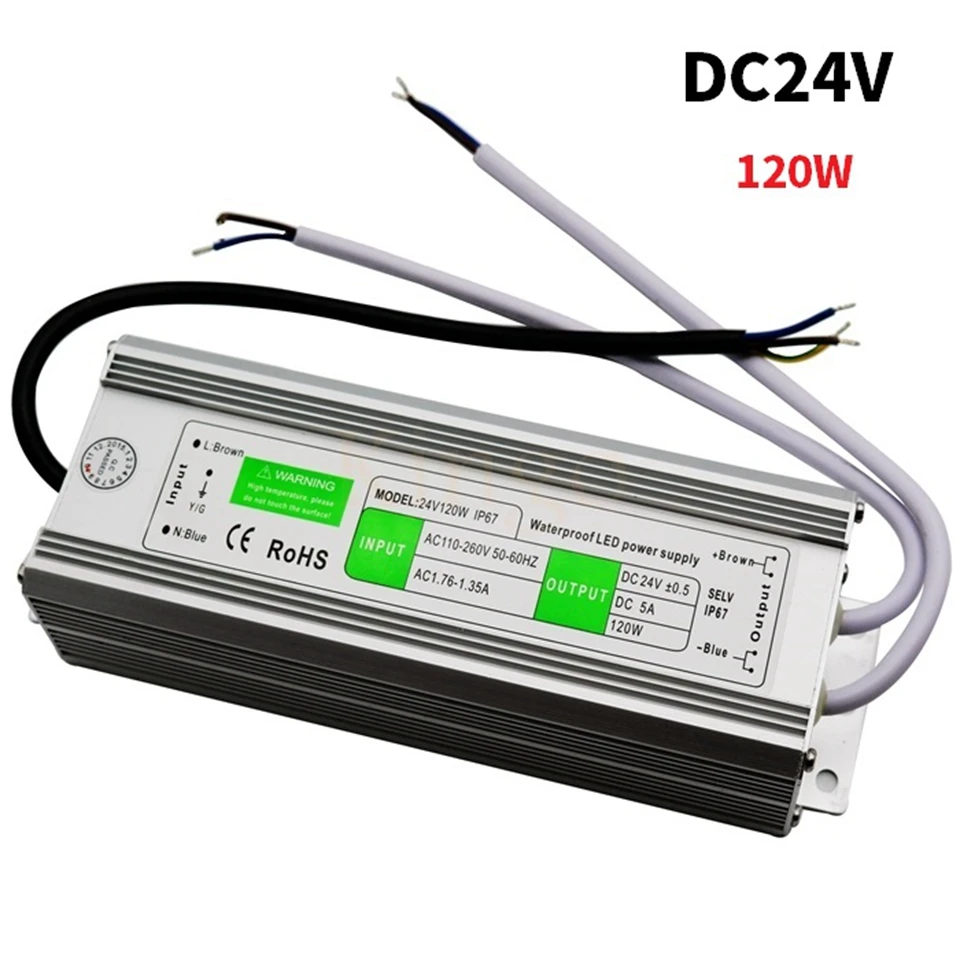 AC110V 220 V постоянного тока до DC24V IP67 Водонепроницаемый Светодиодный драйвер