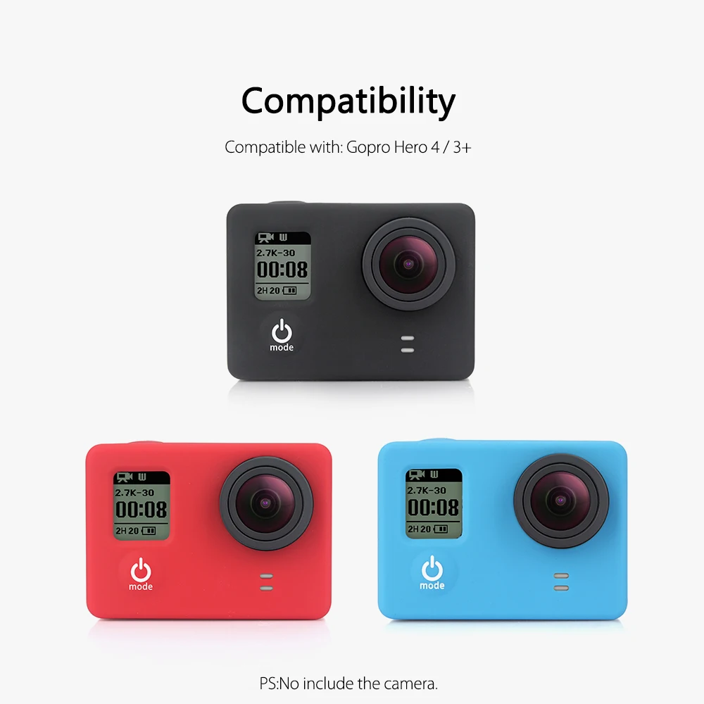 Vamson для Gopro аксессуары силиконовый 3 цвета гелевый резиновый защитный чехол пылезащитный кожаный чехол для GoPro Hero 4 3+ 3 камеры VP627