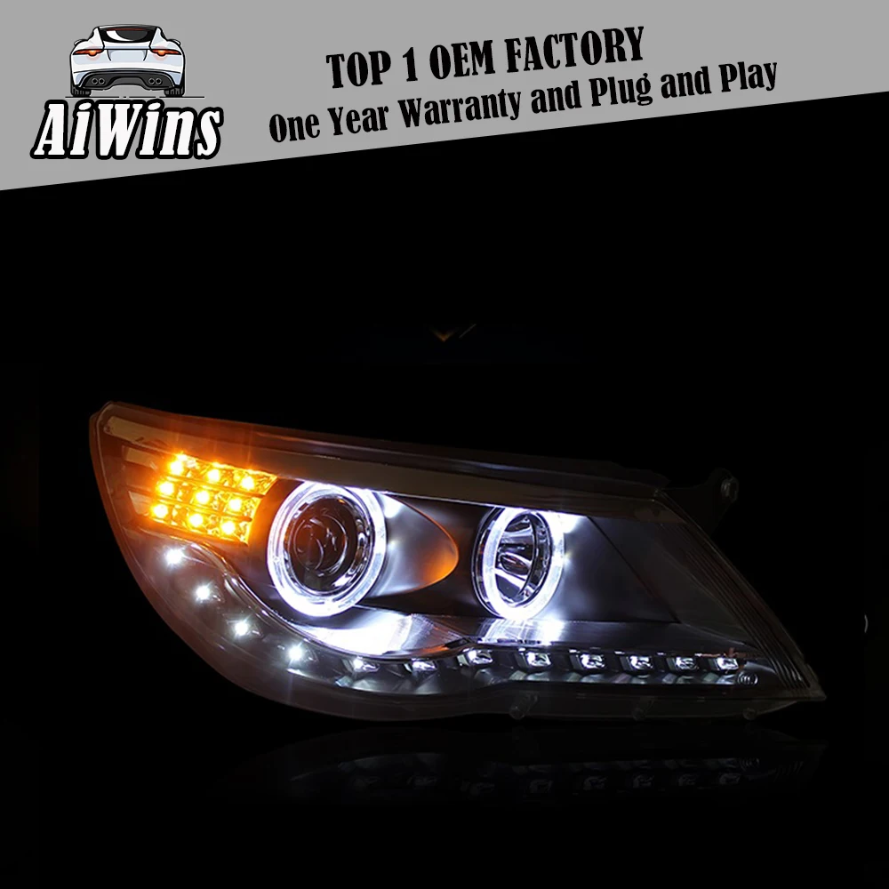 Aiwins фары для vw Tiguan 2010-2012 светодио дный фара днем ходовые огни DRL Би-ксеноновые |