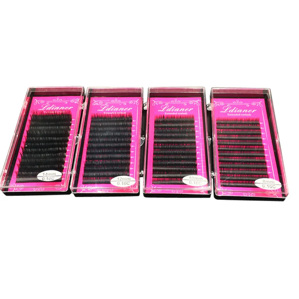 Черные ресницы для наращивания OutTop Mink набор ресниц Pro Curl B C D индивидуальные D14 мм