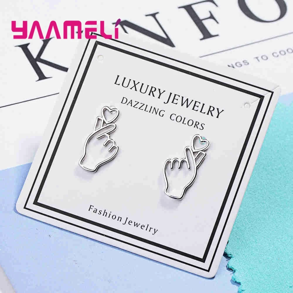 Последние горячие продажи серьги-гвоздики в форме сердца на палец оригинальное