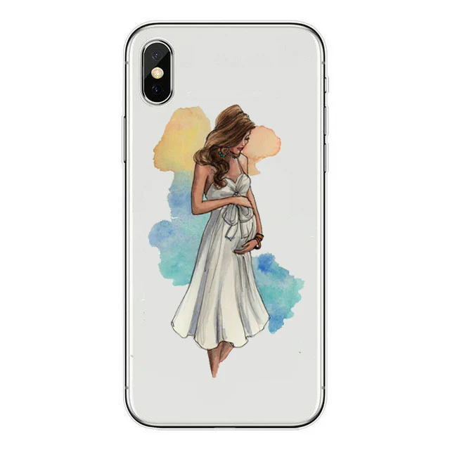 TPU Soft Super Mom Черные коричневые волосы, уважаемые дети, мама, сын, королева 01, мама, принцесса, задняя чехол для iPhone 7 6 6s 8 Plus 5s X XS, силиконовые чехлы для телефонов - Цвет: TPU Soft Super Mom