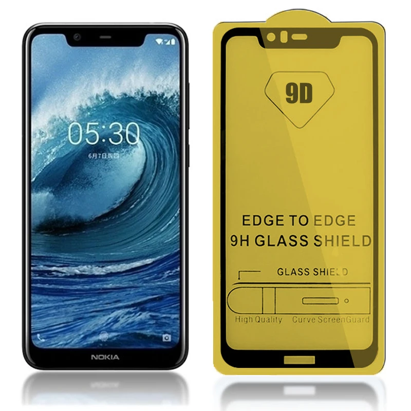 9D закаленное стекло для Nokia 5 Полное клеевое Защитное 2 6 7 2017 1 3 X5 X6 2018 Защитная