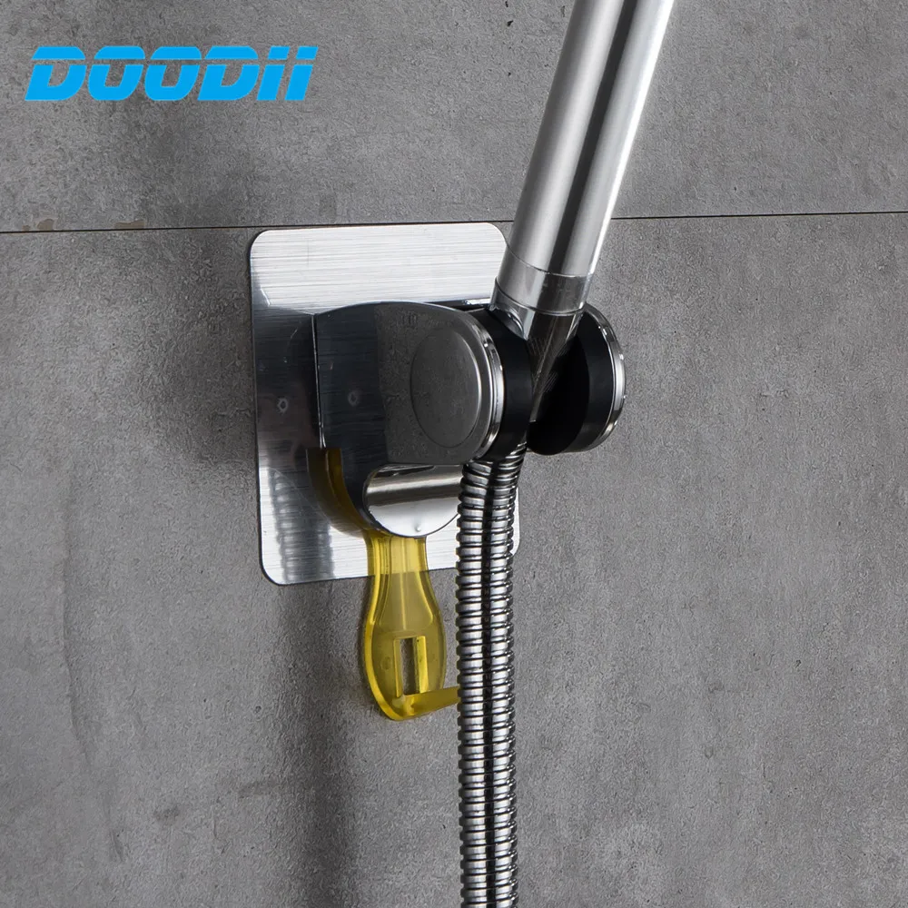 Shower Head Fitting Portable Wall Gel Mounted Stand Bracket Holder Hand Held Bathroom Accessories Doodii | Обустройство дома