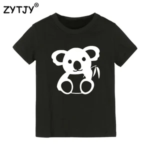 Футболка детская с бамбуковым принтом в виде медведя коала, для мальчиков и девочек, Забавный Топ для малышей, Прямая поставка, Y-29