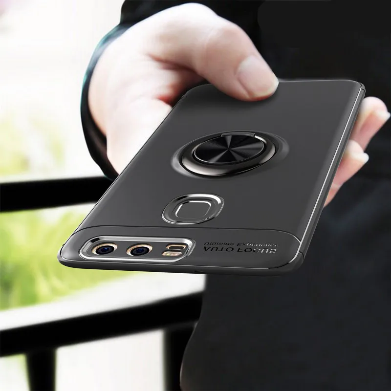 Чехол для huawei P9 цветной металлический магнитный держатель кольца Мягкий