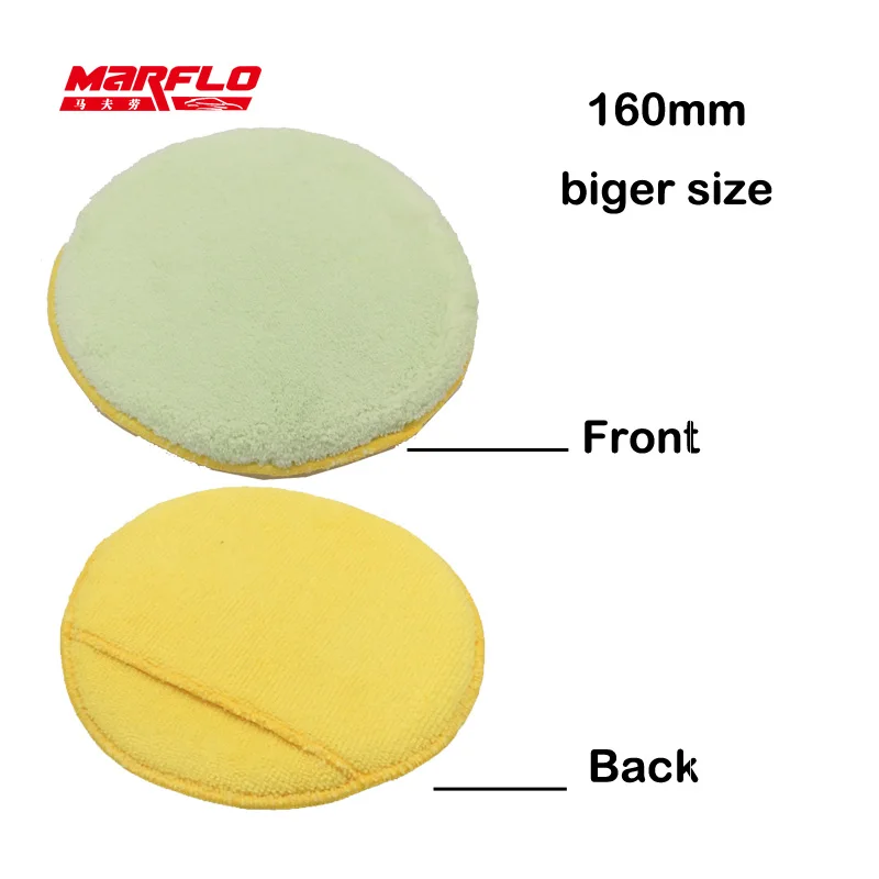 Marflo 5-Pack 160 мм "Диаметр мягкой микрофибры Автомобильный Воск Аппликатор колодки полировочные губки с карманом для нанесения и удаления воска