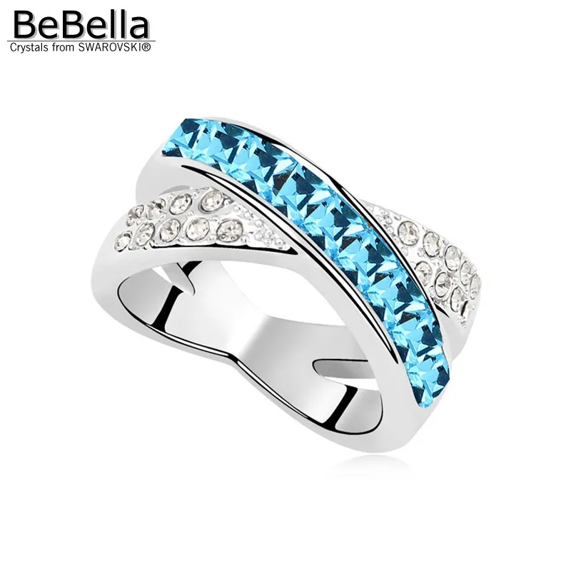 BeBella кольцо на палец с квадратным кристаллом и крестом, с кристаллами Swarovski, бренд, модное ювелирное изделие для женщин и девушек, подарок