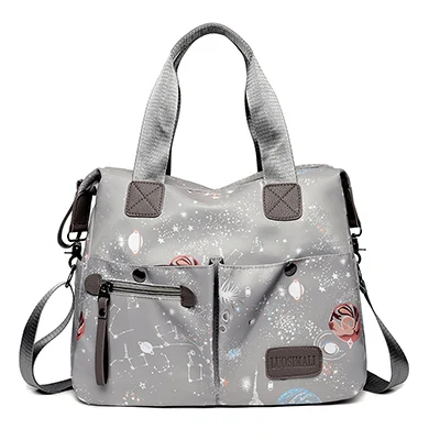 gray Galaxy Star, женские сумки через плечо,, водонепроницаемые, Оксфорд, сумки, дизайнерские, Большая вместительная сумка, bolsa - Цвет: gray