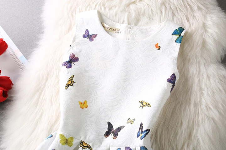 2017 summer family matching clothes mommy and me colorful butterfly mother daughter dresses vest dress girls tutu princess | Мать и