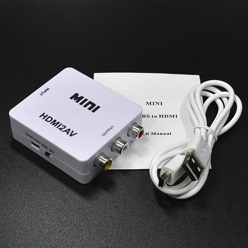 CHIPAL для преобразователя HDMI в AV Mini HDMI2AV RCA CVBS Scaler Box композитный видео NTSC PAL USB кабель