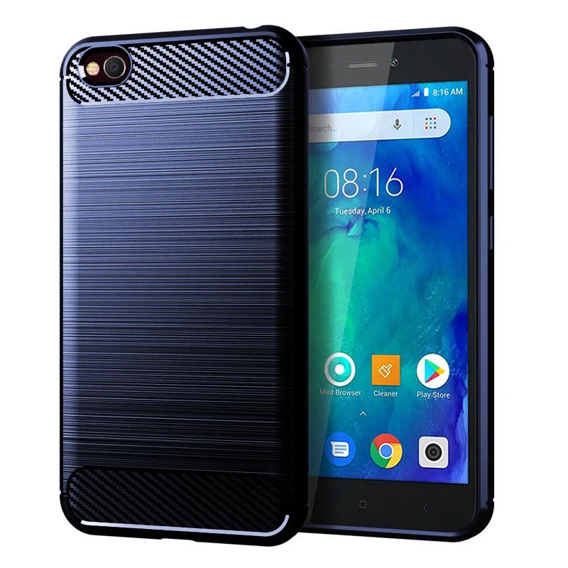 Чехол для Xiaomi Redmi Go Противоударная задняя крышка телефона мягкий чехол из волокна