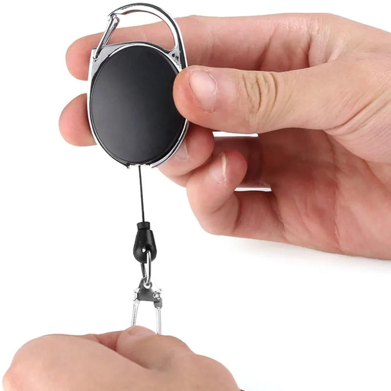 

Outdoor 1PC Retractable Reel Key Chain Pull Key ID Card Badge Tag Clip Holder Buckle New