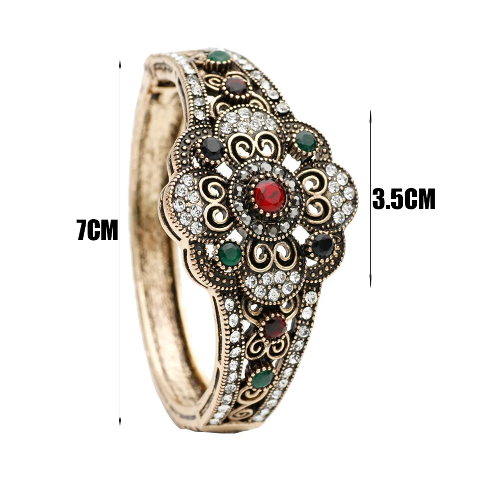 Элегантный женский круглый цветочный винтажный комплект из браслета и кольца