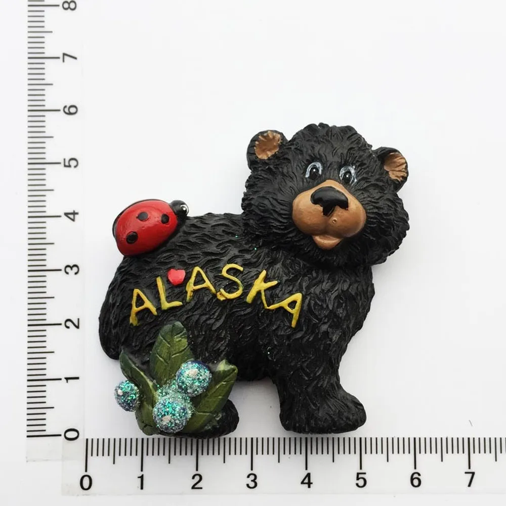 BABELEMI 1 шт. милые резиновые 3D Alaska Bear магнит на холодильник сувениры для путешествий