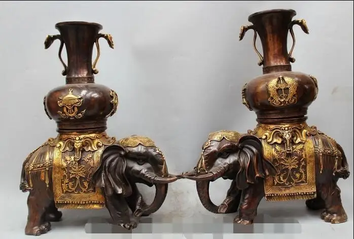 Бесплатная 16 &quotКитайская народная медная позолота восемь сокровищ слон