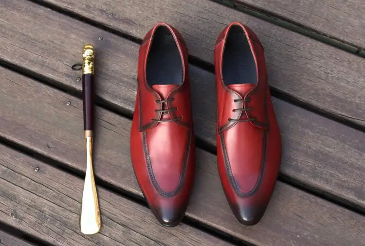 Туфли мужские классические натуральная кожа шнуровка заостренный носок дышащие