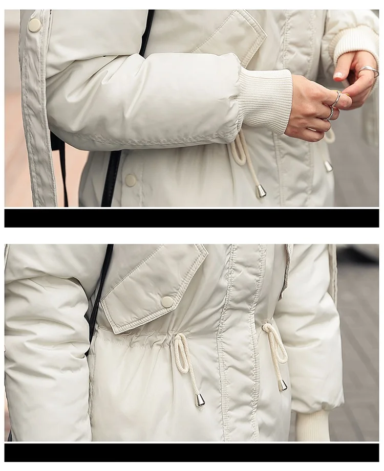 2019 Новая модная короткая зимняя куртка женская с капюшоном Женская свободная