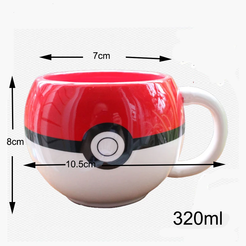Керамические кружки 320 мл кофейная кружка Pokemon Go Poke Ball Пикачу, кофейная кружка, чайная чашка для мальчика, подарок-сюрприз, красная чашка