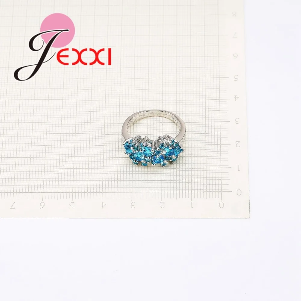 

Fashion Bands Style Women Austrian Crystal Wedding Rings 925 Sterling Silver Engagement Jewelry Proposal Anillos Bijoux