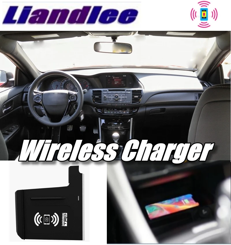 Liandlee Беспроводной автомобильный держатель для телефона подлокотник отсек