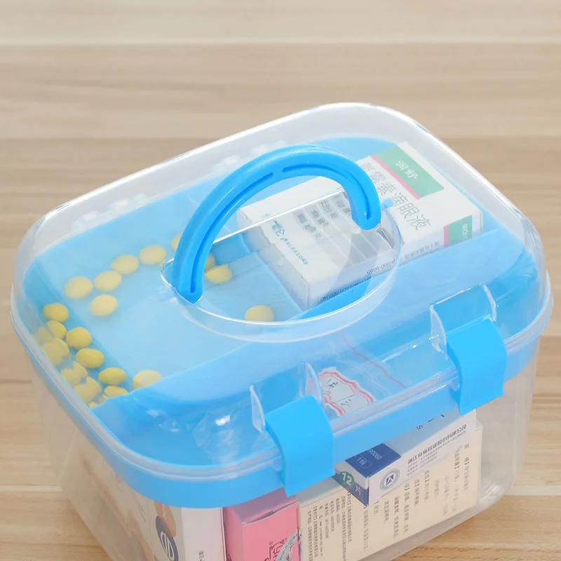 Household Medicine Box Two Layer First Aid Kit Plastic Eco-friendly Storage Home Organizer Holder Travel | Дом и сад