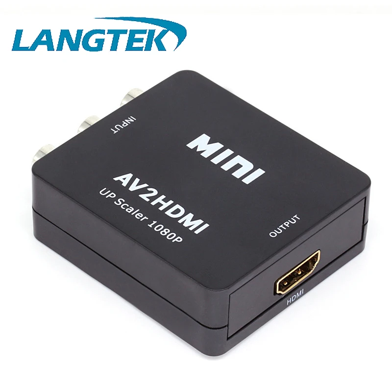 Langtek RCA CVBS AV к HDMI адаптер Поддержка HD 1080 P кабель MINI AV2HDMI видео конвертер |