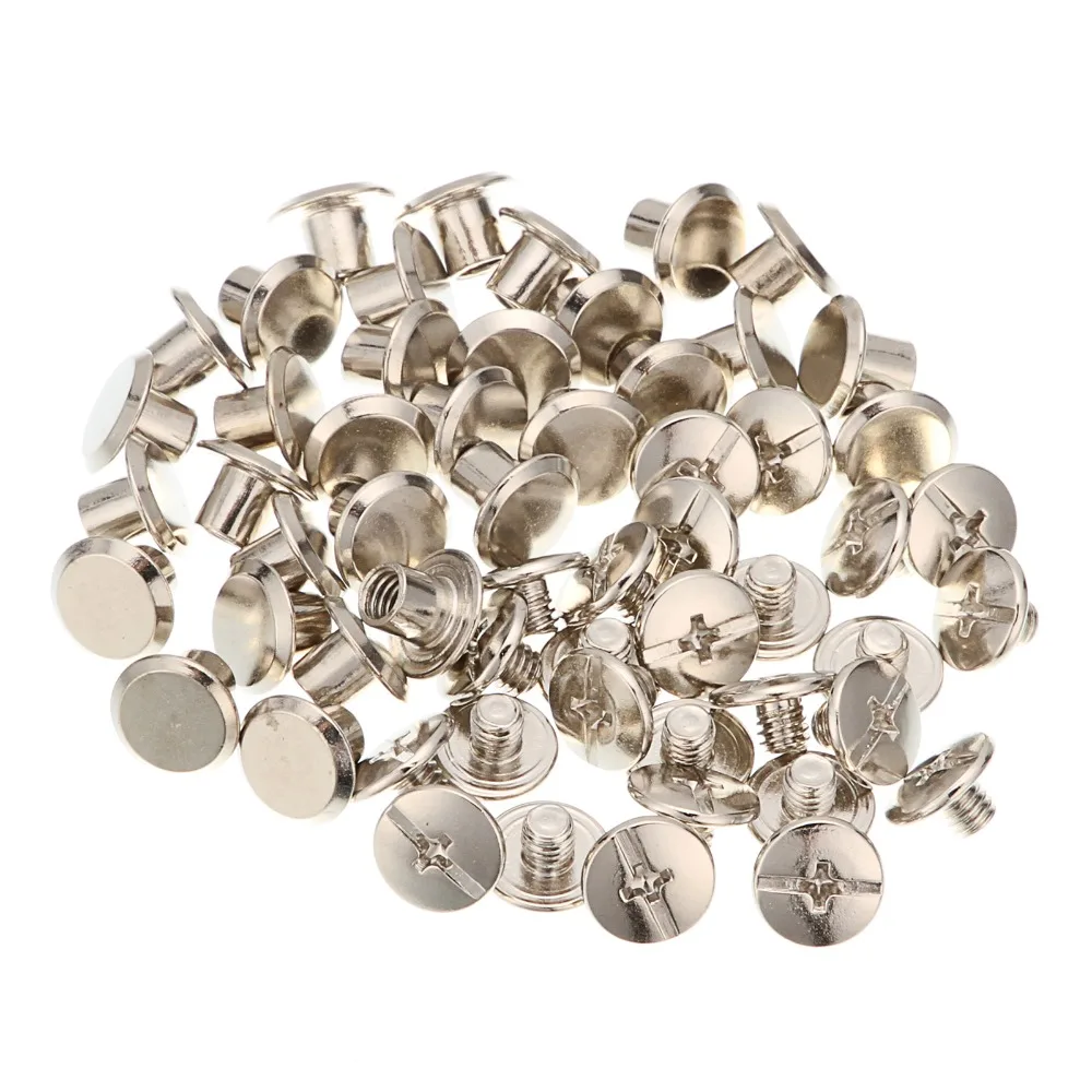 

100pcs M5x 5mm Iron-nickel-plated screw books Fingertight Picture books screw rivets albums butt recipes leaflet nail M5Hardware