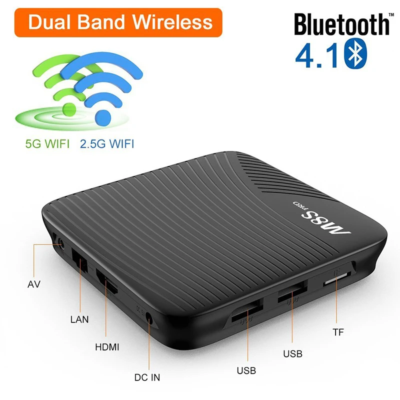 M8S PRO L 4 К ТВ Android 7 1 Smart коробка 3 ГБ 32 Amlogic S912 Cortex A53 Процессор Bluetooth Box потокового KD ip