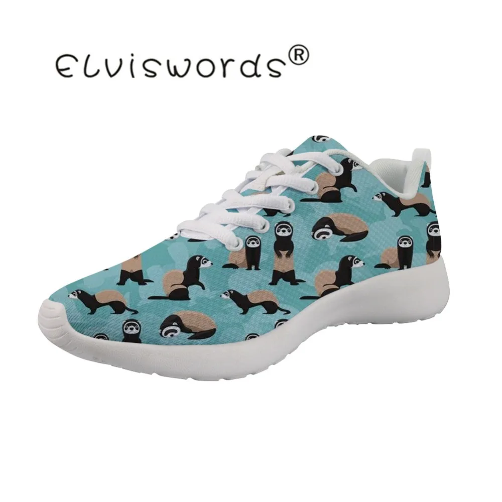 ELVISWORDS/Женская обувь на плоской подошве с принтом дерзких хорьков школьные