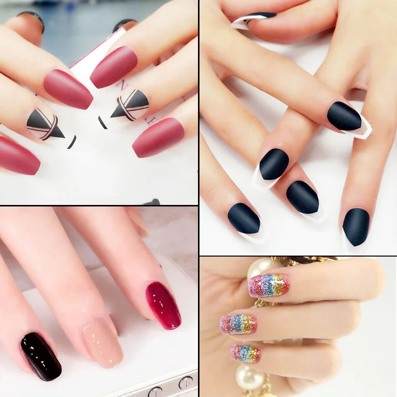 100/500Pcs Long Ballerina Coffin Shape Full Cover False Fake Nails Art Tip DIY MH88 | Красота и здоровье