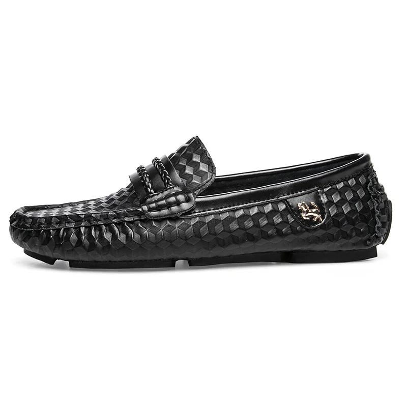 AGSan Men Designer Loafers Genuine Leather Driving Shoes Fashion Mens Moccasins 2018 New Hombre Mocasines Black White Flats | Обувь