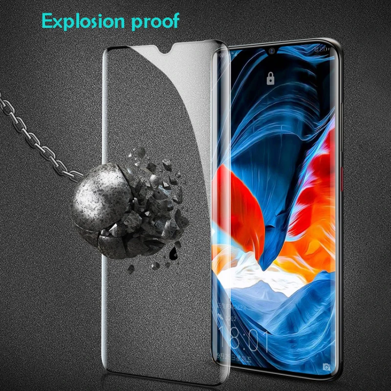 Закаленное стекло для Huawei P30 Pro lite защита экрана закаленное полное изогнутое