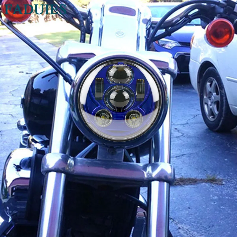 FADUIES синий светодиодный проектор 5 75 дюйма налобный фонарь для Harley- Motorcycle Street 500 XG750
