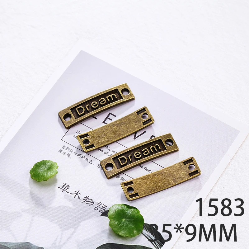 

35*9mm 6pcs Dream Tag Alloy Pendant For Diy Jewelry Making 2 Colors Antique Silver Antique Bronze No.1583