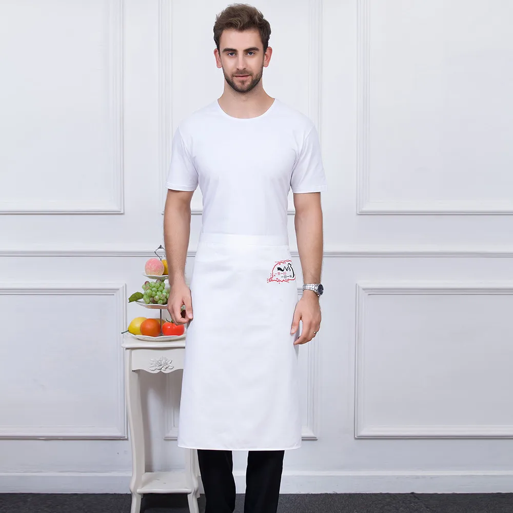 

5 Colors Unisex Graphic Print Kitchen Work Wear Aprons Long Restaurant Home Cooking Wear Chef Waiter Aprons
