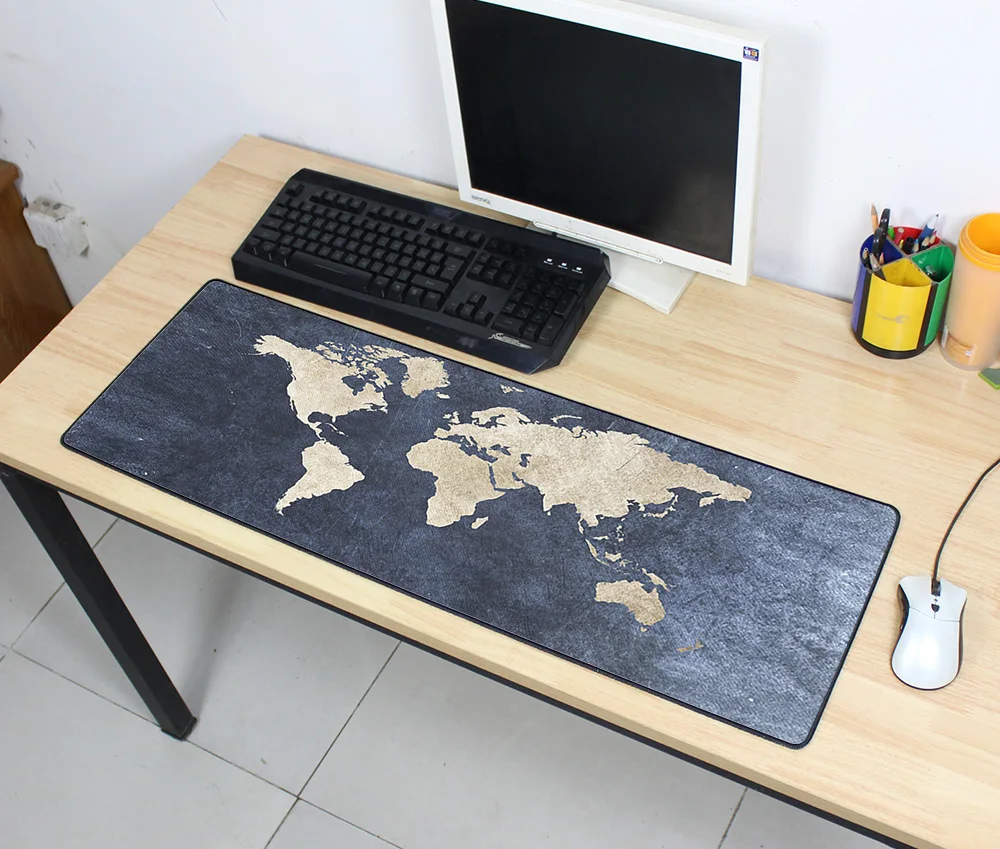 size900x300x2mm Самые дешевые игровые коврики для мыши карта мира 90x30 см DIY HD печать большой коврик для мыши геймер с краем Блокировка офисные настольные коврики - Цвет: size900x300x2mm