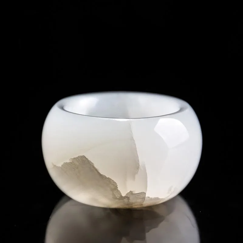 Чайная чашка из натурального нефрита 50 мл|tea bowl|jade tea cupkung fu cup |