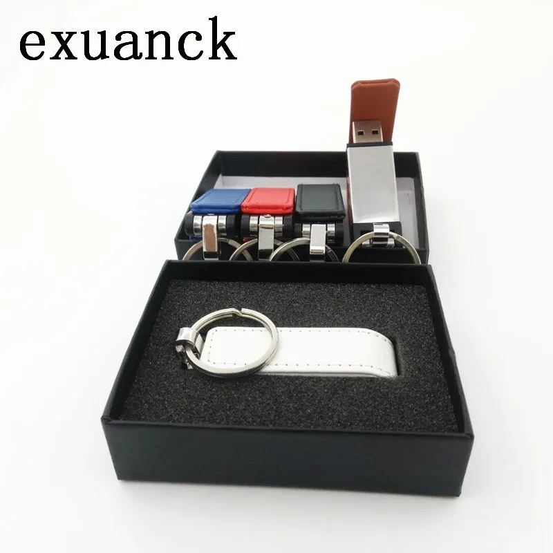 Кожаный брелок для ключей exuanck usb флешка с логотипом на заказ 4 ГБ 8 16 32 накопитель