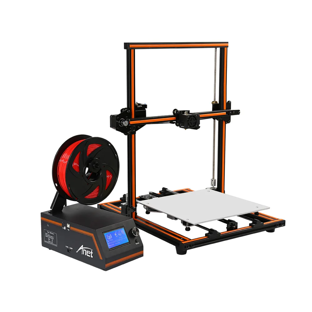 Анет E12 легко собрать Impresora 3d принтер DIY комплект Полный алюминиевый импримант 3D Большой размер i3 с 10 м нити