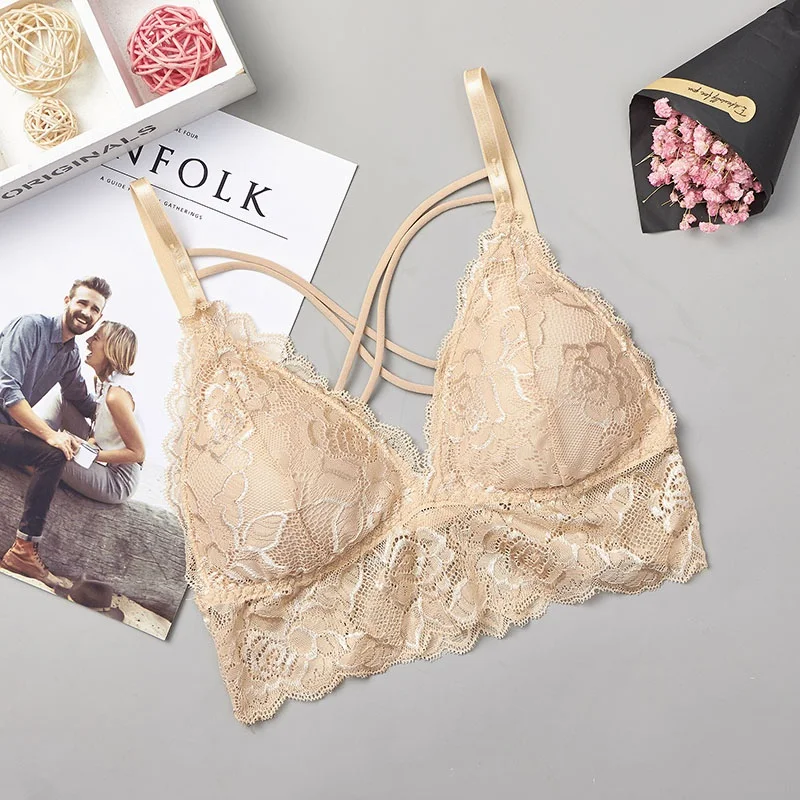 Женский кружевной бюстгальтер с цветочным принтом нижнее белье подкладкой