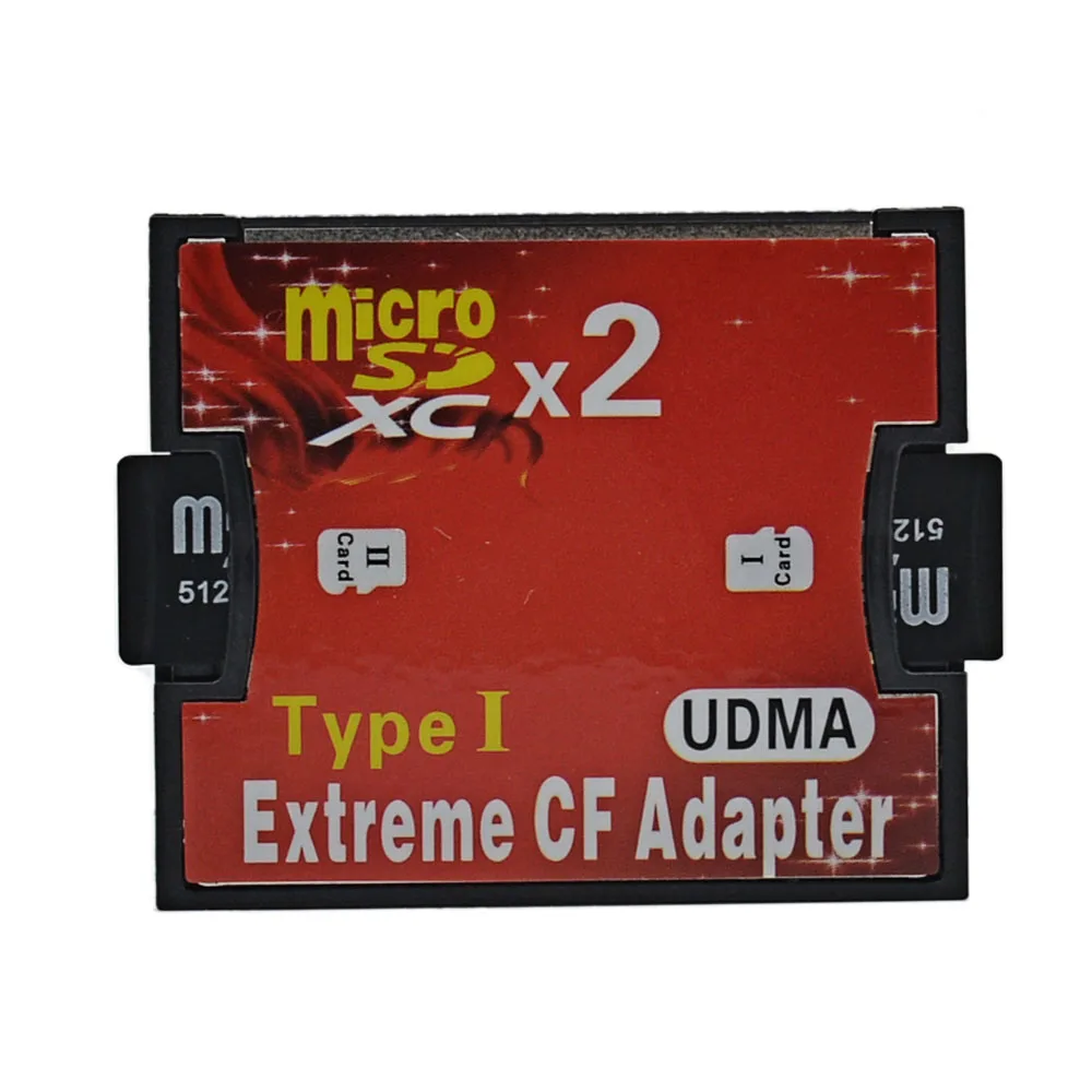 CHIPAL двойной слот Micro SD SDHC SDXC TF для CF адаптер MicroSD для экстремальной компактной вспышки CF тип I считыватель карт памяти