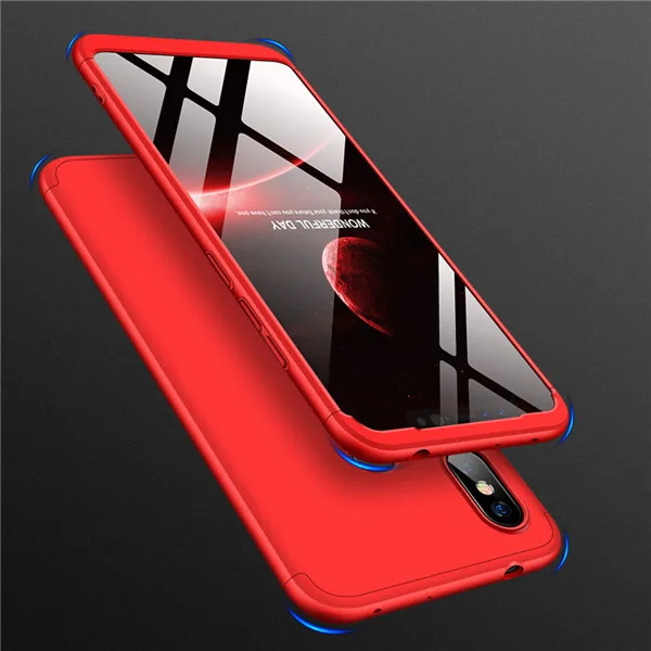 Red 360 чехол на для Xiaomi Redmi 7A для Сяоми ксиоми Редми 7a противоударный 3 в 1 Роскошные, жесткие, ПК полный защитный чехол на для Xiaomi Redmi Note 7 Redmi 7 Чехол из закаленного стекла - Цвет: Red