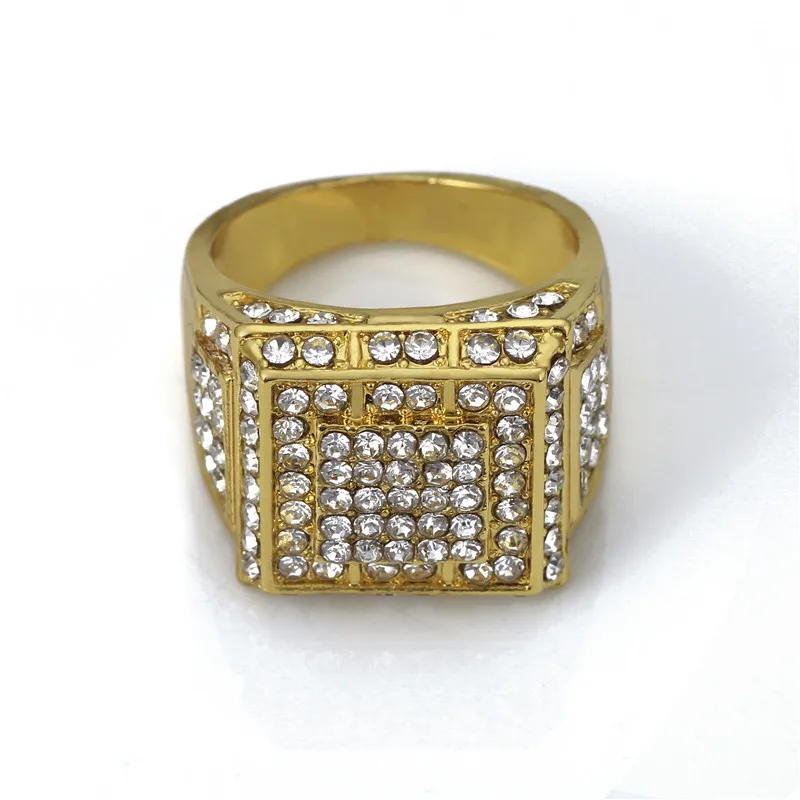 Мужское кольцо роскошное модное Золотое кубический цирконий для жениха свадьбы
