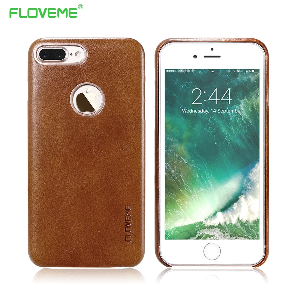 Чехол FLOVEME из натуральной кожи в стиле ретро для iPhone 7 6 6s Plus с металлическими
