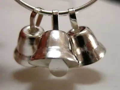 

100 Silver-plate Christmas Jingle Bells Charms Pendants 11mm for Craft DIY