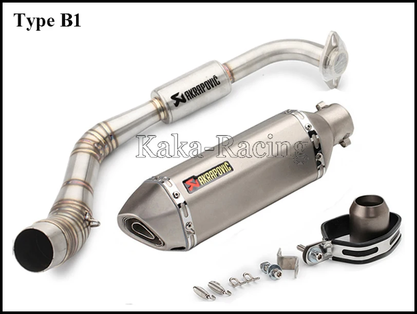Для Yamaha NVX125 NVX155 NVX 155 125 Aerox155 мотоцикл выхлопной полной системы скольжения на трубы с Akrapovic выхлопной глушитель - Цвет: Type B1