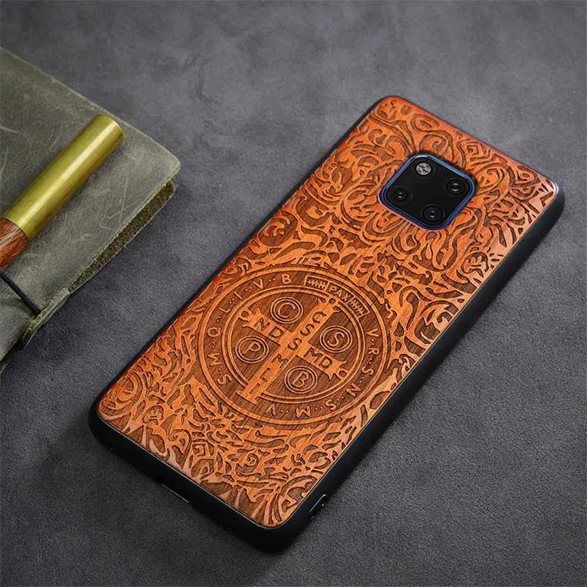 Huawei Mate 20 Pro Case Boogic Original Wood funda Mate 20X Rosewood TPU Shockproof Back Cover Phone Huawei Mate 20 10 Pro case