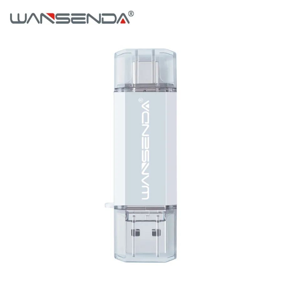 Серебристый WANSENDA Usb 3,0 USB флеш-накопитель Тип C флеш-накопитель 32 Гб 64 Гб 128 ГБ 256 ГБ 512 Гб OTG флеш-накопитель высокоскоростной 3 в 1 Micro usb накопитель - Цвет: Серебристый